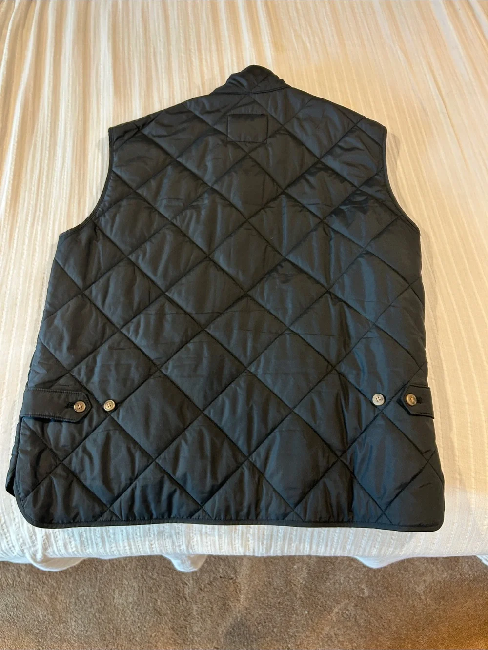 J. Crew Quilted Reversible Vest in Black and Olive